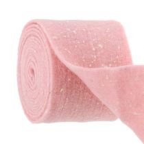 Nastro in feltro rosa con puntini 15 cm 5 m