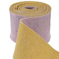 Prodotto Nastro feltro, nastro vaso, nastro lana bicolore giallo senape, viola 15cm 5m