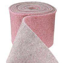 Prodotto Nastro in feltro, nastro in vaso bicolore rosa antico/grigio 15 cm 5 m