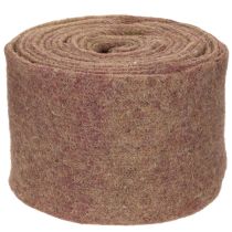 Prodotto Nastro in feltro bicolore, 100% lana, viola/marrone, 15 cm x 5 m