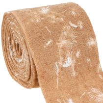Prodotto Nastro in feltro nastro di lana tessuto decorativo piume marroni feltro di lana 15 cm 5 m