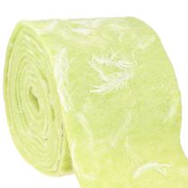 Prodotto Nastro in feltro, nastro di lana, tessuto decorativo, piume verde chiaro, feltro di lana, 15 cm, 5 m