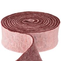 Prodotto Nastro in feltro bicolore, nastro in feltro di lana rosa rosso 7,5 cm 5 m