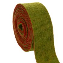 Prodotto Nastro in feltro bicolore per presine, 100% lana, rosso/verde, 7,5 cm di larghezza, 5 m di lunghezza