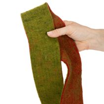 Prodotto Nastro in feltro bicolore per presine, 100% lana, rosso/verde, 7,5 cm di larghezza, 5 m di lunghezza