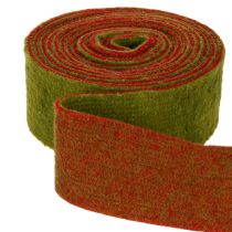 Prodotto Nastro in feltro bicolore per presine, 100% lana, rosso/verde, 7,5 cm di larghezza, 5 m di lunghezza