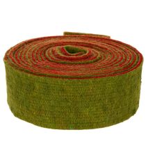 Prodotto Nastro in feltro bicolore per presine, 100% lana, rosso/verde, 7,5 cm di larghezza, 5 m di lunghezza