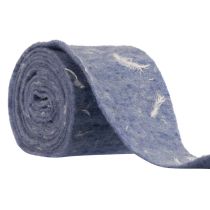 Nastro in feltro nastro di lana tessuto decorativo piume blu feltro di lana 15 cm 5 m