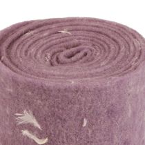 Prodotto Nastro in feltro nastro di lana tessuto decorativo piume viola feltro di lana 15 cm 5 m