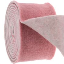 Prodotto Nastro in feltro, nastro in vaso bicolore rosa antico/grigio 15 cm 5 m