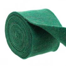 Nastro in feltro, nastro per pentole, feltro di lana verde, luccicante dorato 15 cm 5 m