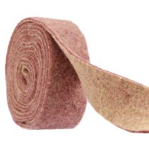 Nastro in feltro nastro di lana tessuto decorativo vino rosso beige 7,5 cm 5 m