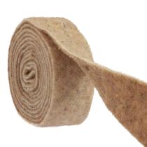 Prodotto Nastro in feltro nastro di lana tessuto decorativo feltro di lana marrone beige 7,5 cm 5 m