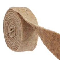 Nastro in feltro nastro di lana tessuto decorativo feltro di lana marrone beige 7,5 cm 5 m