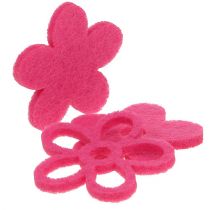Fiore in feltro per spolverare rosa come set di decorazioni Ø4cm 72 pezzi