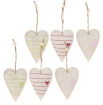 Prodotto Ciondoli a forma di cuore in feltro in un set – Romantici cuori decorativi con ricamo 12 cm 6 pezzi