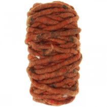 Cordone in feltro cordoncino in pile marrone, filo di lana di pecora rossa 20m