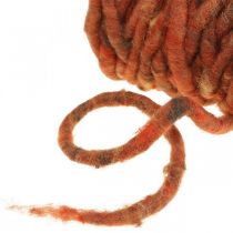 Cordone in feltro cordoncino in pile marrone, filo di lana di pecora rossa 20m
