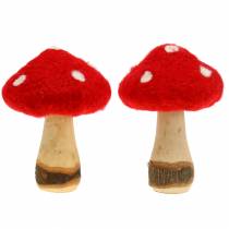 Fly Agaric Autumn Deco Red H13,5cm 2 pezzi