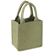 Prodotto Borsa in feltro Merry Christmas piccola con manici Verde 15×10cm