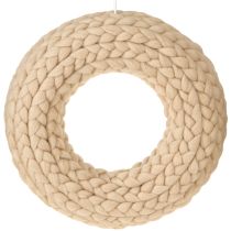 Prodotto Ghirlanda decorativa in feltro di lana marrone chiaro da appendere Ø30cm L4cm
