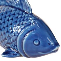 Prodotto Decorazione in ceramica a forma di pesce blu marittimo beige 20×8×8,5cm 2 pz