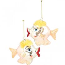 Prodotto Pesce di vetro pinto Addobbo per albero di Natale A9,5cm 2pz