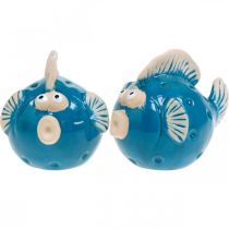 Pesce in ceramica, marittimo, pesce decorativo blu L11,5 4pz