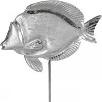 Pesce decorativo, decorazione marittima, pesce in metallo argento, colori naturali H28,5 cm