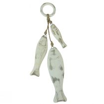 Prodotto Pesce in legno di mango da appendere Shabby Chic 19,5/15,5/10 cm