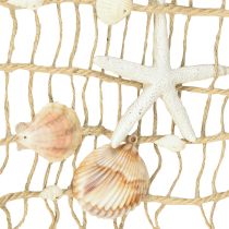 Prodotto Rete da pesca in iuta con conchiglie, decorazione murale marittima 25×55cm