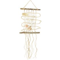 Prodotto Rete da pesca in iuta con conchiglie, decorazione murale marittima 25×55cm