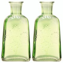Prodotto Vaso bottiglia in vetro con motivo bottiglia in vetro verde H19cm 2 pezzi