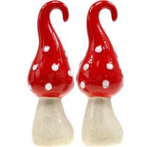 Prodotto Funghi decorativi in ceramica fungo rosso bianco Ø5cm H15.5cm 2pz