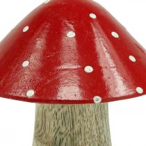 Fly agarico deco fungo di legno decorazione autunnale legno 10×8cm