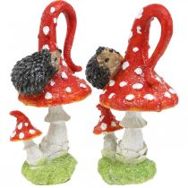 Prodotto Agarico di mosca con decorazione riccio decorazione autunnale fungo H14cm 2 pezzi