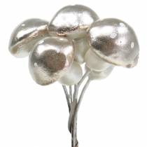 Toadstools on a wire champagne 2.3cm 48pcs