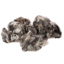 Prodotto Lana di pecora decorativa, lana naturale grigia screziata, sfusa, 250 g