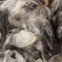 Prodotto Lana di pecora decorativa, lana naturale grigia screziata, sfusa, 250 g