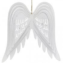 Ali da appendere, decorazione dell&#39;Avvento, ali d&#39;angelo in metallo Bianco H29,5 cm L28,5 cm