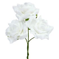 Rosa in gommapiuma Ø 7,5 cm bianca 18 pezzi