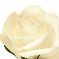 Prodotto Rose di schiuma con stelo fiori di schiuma crema Ø7,5cm 18 pezzi