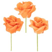 Prodotto Rosa artificiale arancione, fiore singolo da 5 cm, 100 pezzi