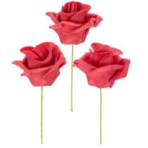 Prodotto Rosa artificiale rossa con stelo, 5 cm, 100 pezzi