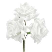 Prodotto Rose in schiuma bianche Ø10 cm 8 pezzi