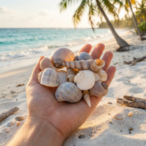 Prodotto Conchiglie e lumache. Elementi decorativi marini naturali per un arredamento d'interni elegante. 500 g.