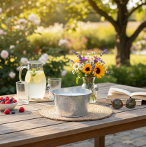 Prodotto Candela in secchiello di zinco per creare atmosfera su terrazza e balcone, 15 cm.