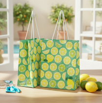 Prodotto Sacchetto regalo in carta a forma di limone con manici 18×10×23cm 2 pezzi