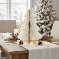 Prodotto Decorazione per albero di Natale da appendere, carta, bianco e argento, 20 cm, set da 5
