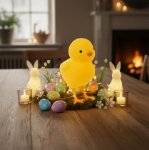 Prodotto Decorazione a forma di pulcino per Pasqua, decorazione da tavolo, decorazione riutilizzabile per il soggiorno, 16 cm, 2 pezzi